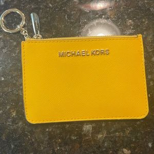Michael Kors yellow leather key wallet